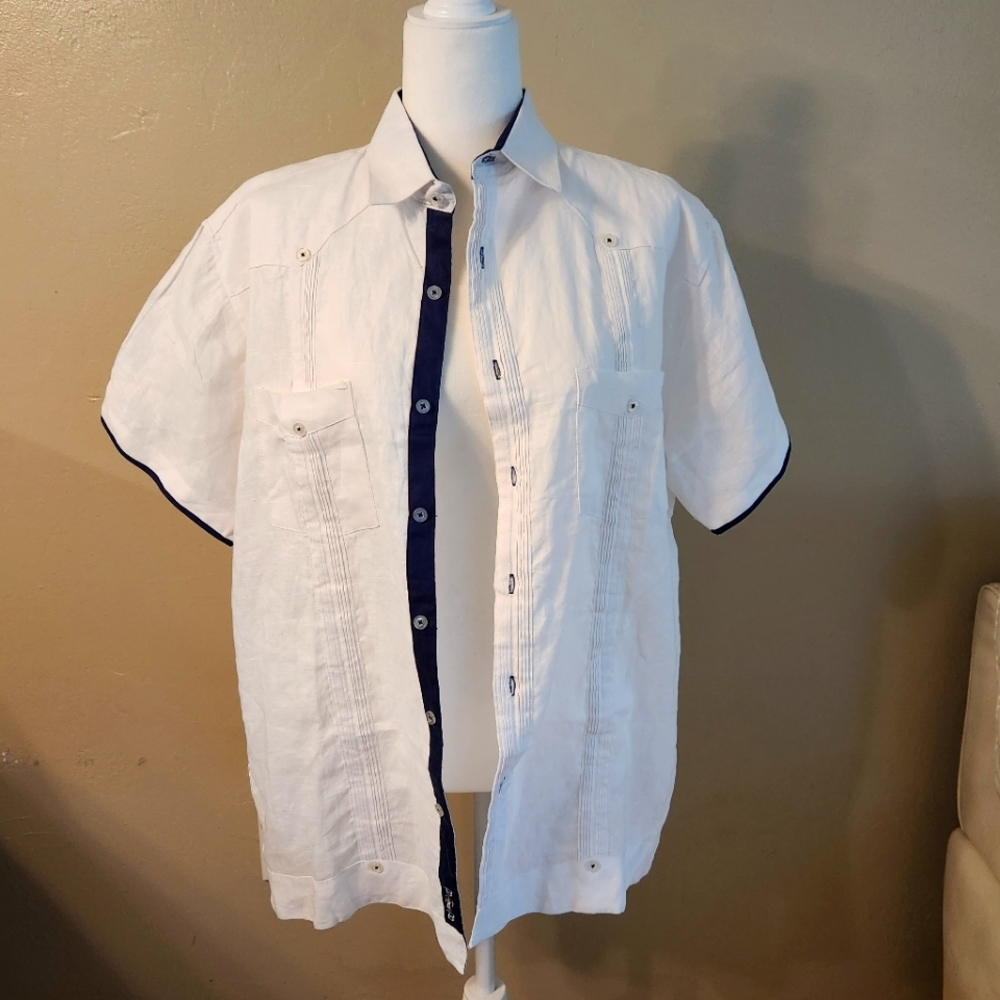 BOHO mens linen shirt. Great quality fabric and made.